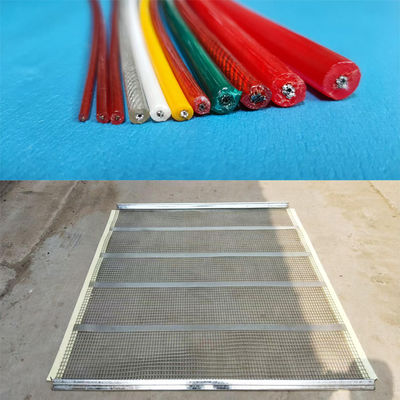 درجه حرارت اندازه 3mm X 5mm شبکه صفحه نمایش پلی اورتان با سیم فولاد ضد زنگ در داخل